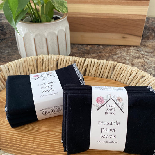 Black Reusable Paper Towels