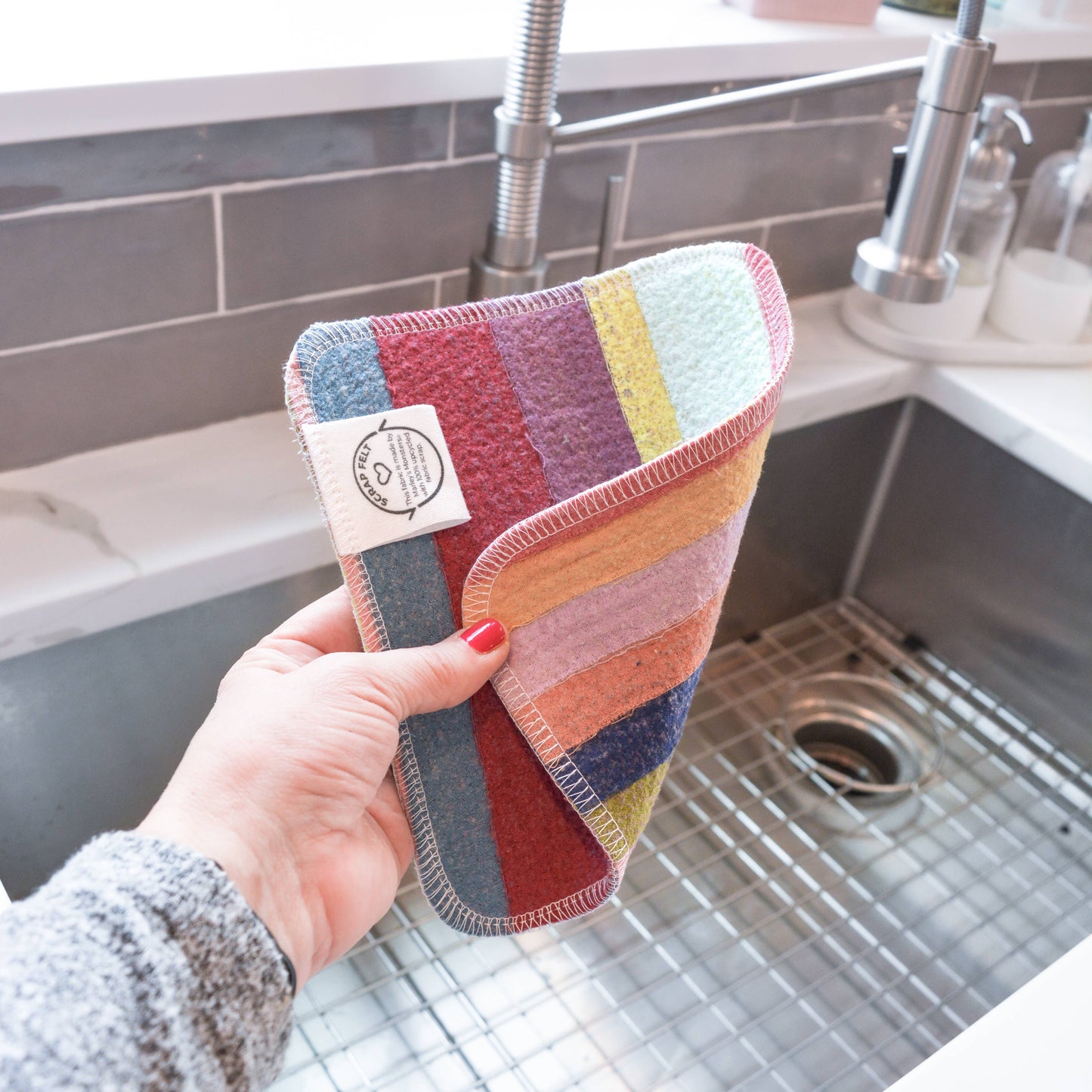 Scrap Felt Dish Cloth: Surprise Prints