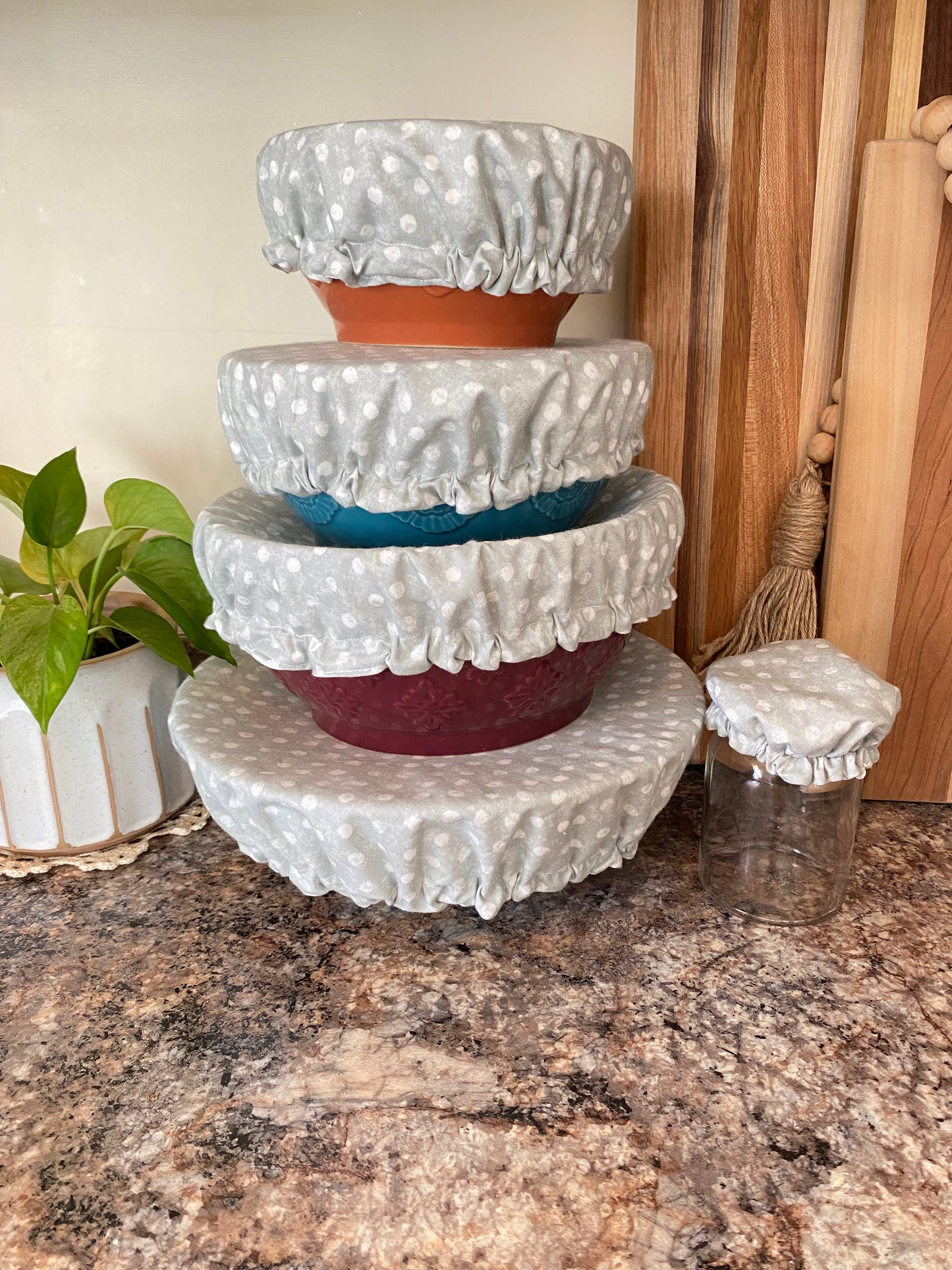 Reusable Bowl Covers: Textured Dots