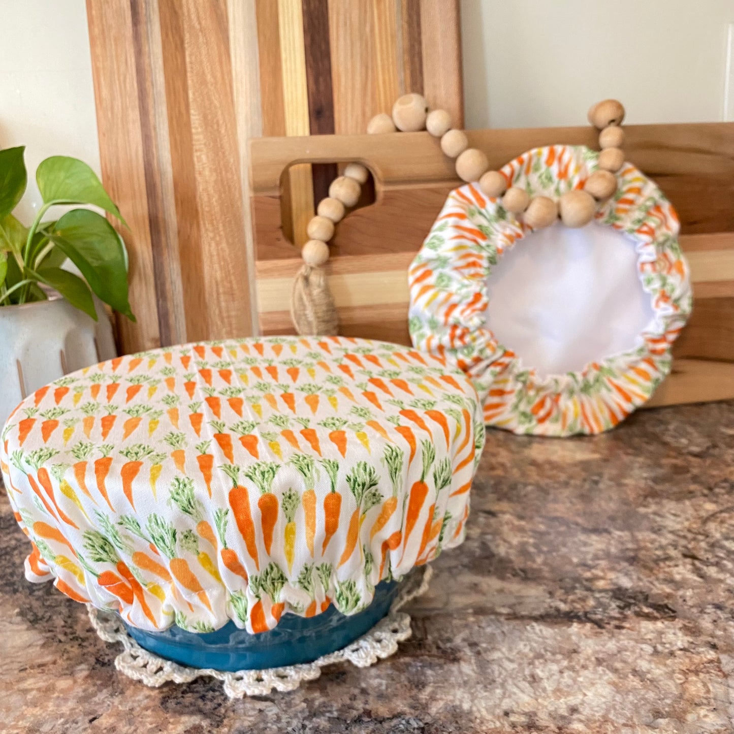 Reusable Bowl Covers: Full Bloom Carrots