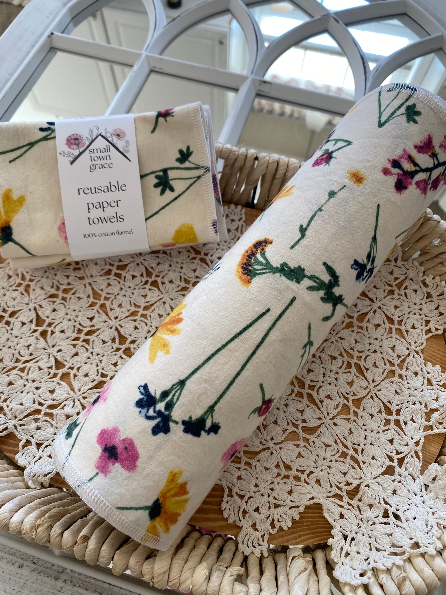 Pressed Flowers Reusable Paper Towels