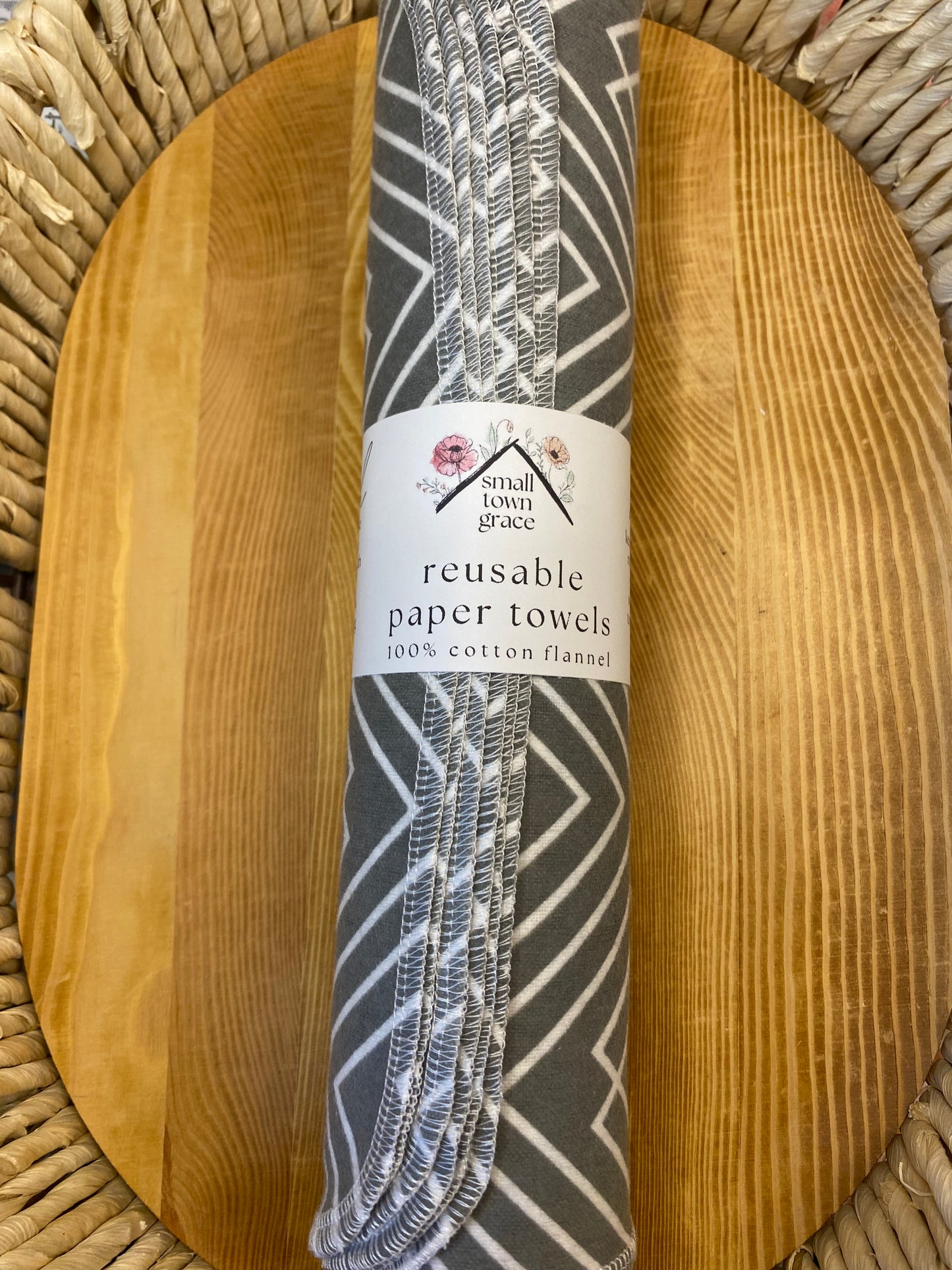 Gray Geo Reusable Paper Towels
