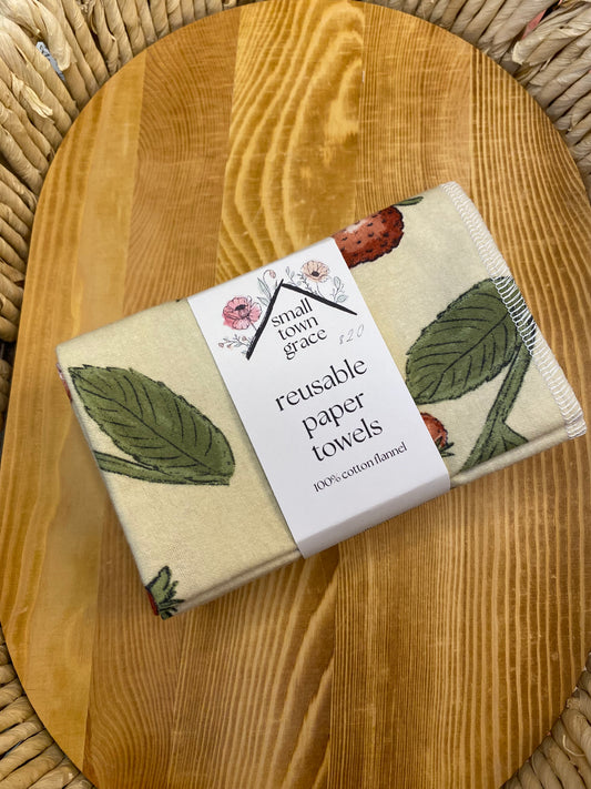 Antique Strawberries Reusable Paper Towels