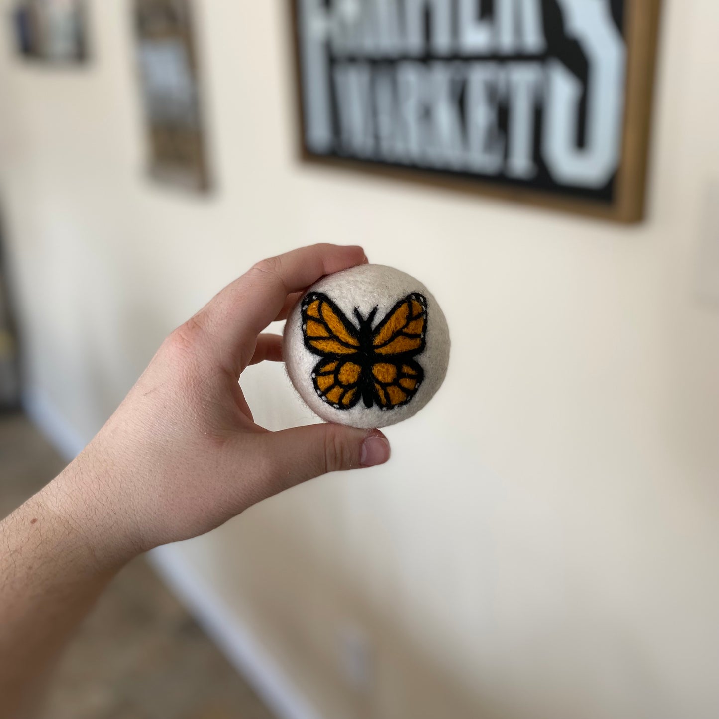 Wool Dryer Balls: Butterfly & Lavender