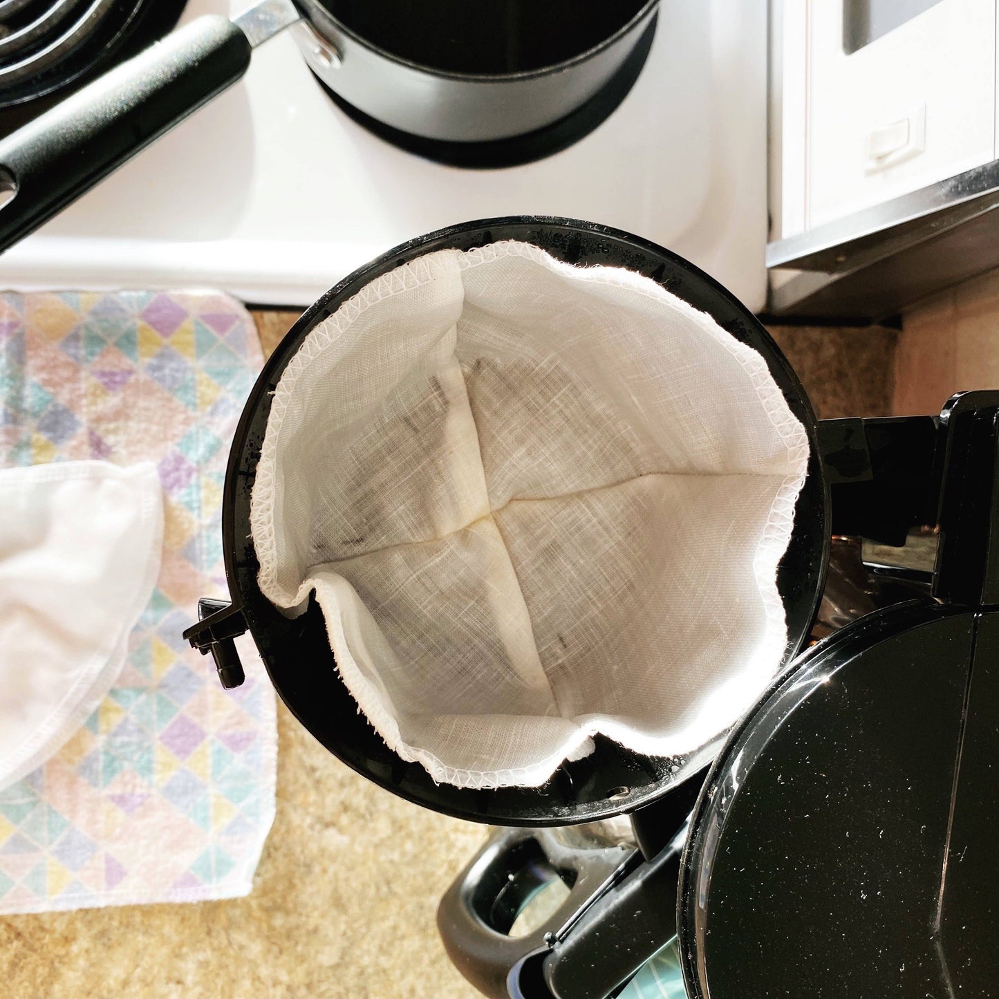 Organic Linen Coffee Filter: Basket - 2 Pack