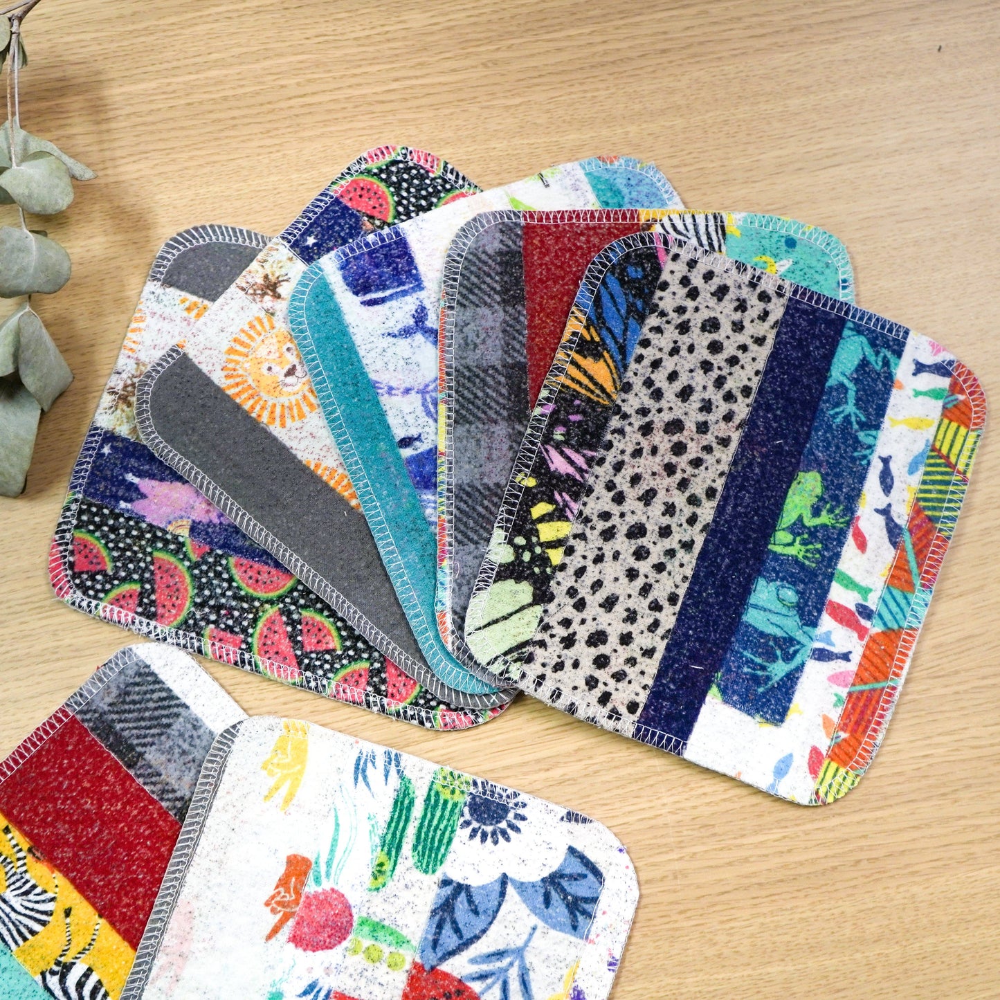 Scrap Felt Dish Cloth: Surprise Prints