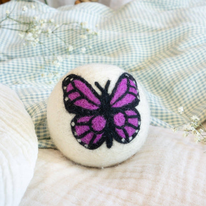 Rainbow Monarch Butterfly Wool Dryer Ball