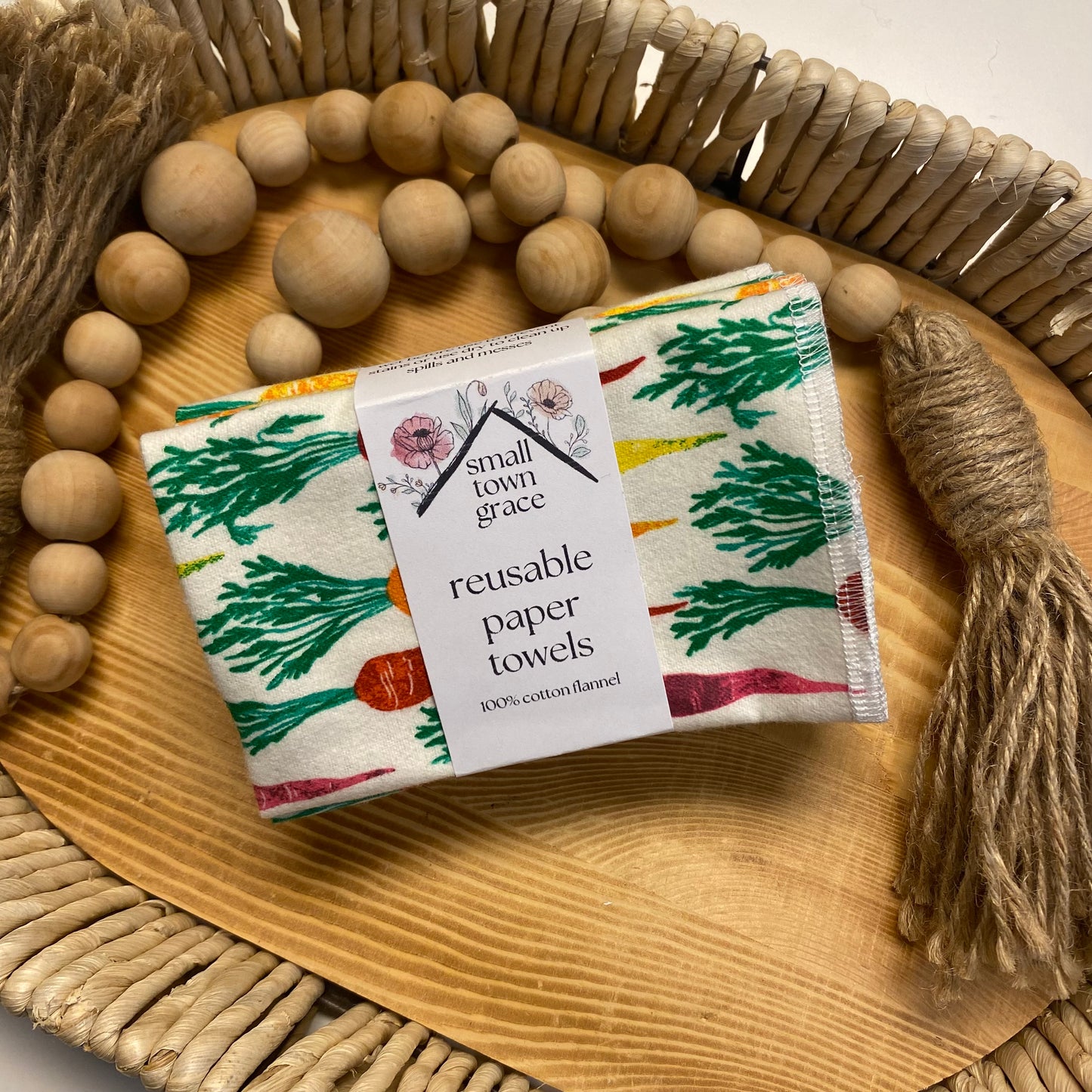 Colorful Carrots Reusable Paper Towels