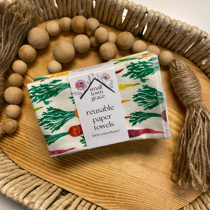 Colorful Carrots Reusable Paper Towels