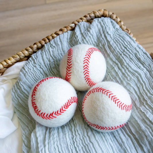 Baseball Eco Wool Dryer Balls - HOME RUN: PACKAGE FREE