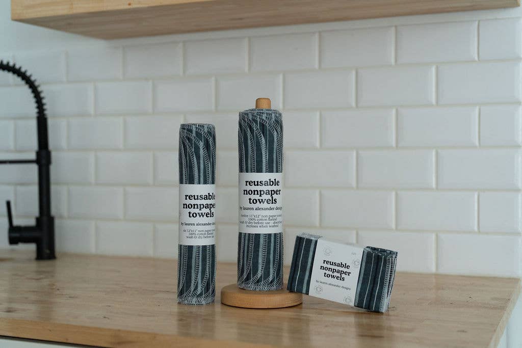 Reusable Paper Towels - High Tide: 6 Pack Rolled