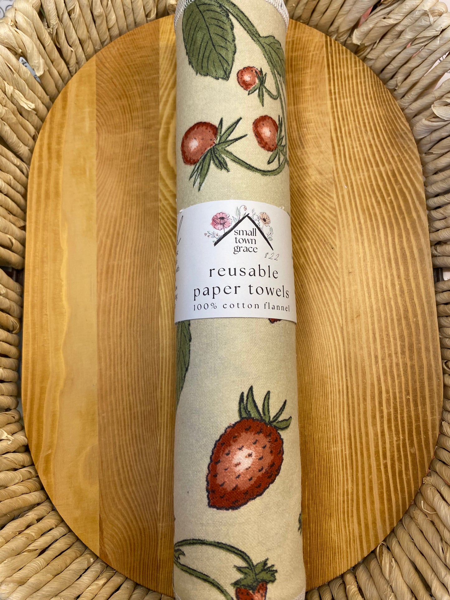 Antique Strawberries Reusable Paper Towels