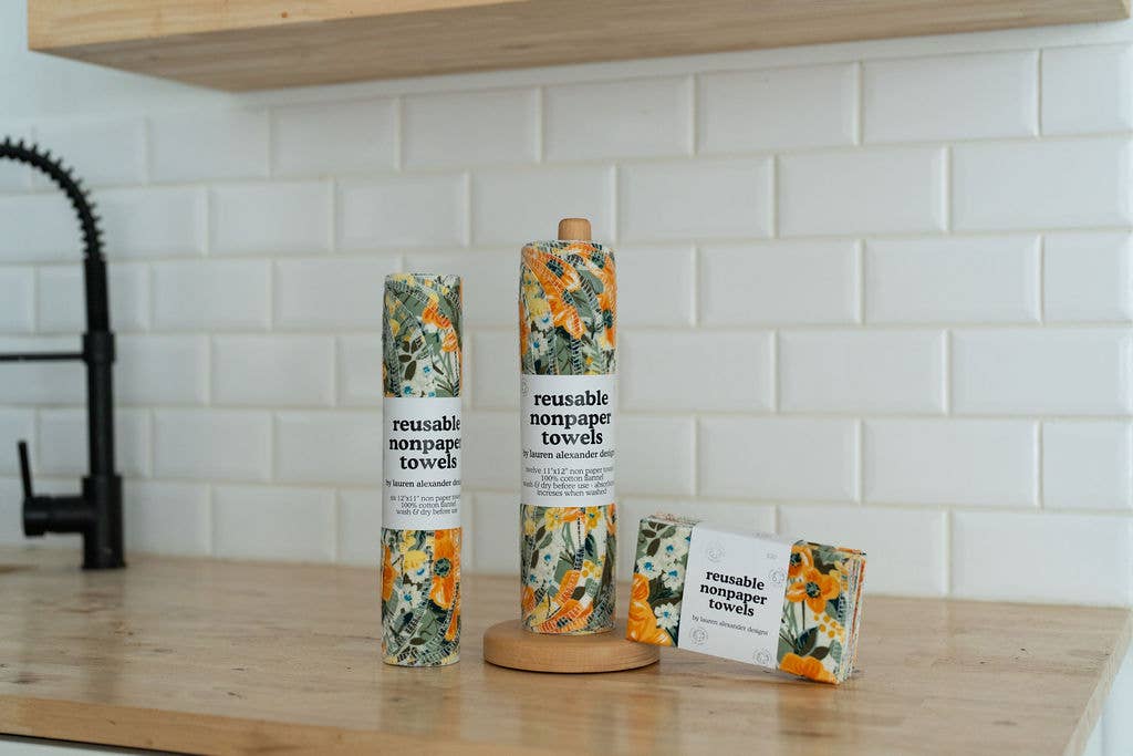 Reusable Paper Towels - Golden Days: 6 Pack Rolled