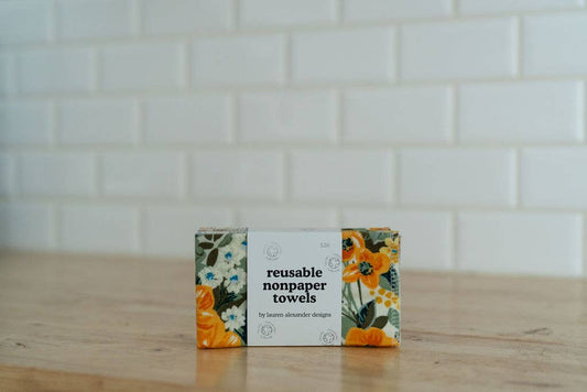 Reusable Paper Towels - Golden Days: 6 Pack Folded