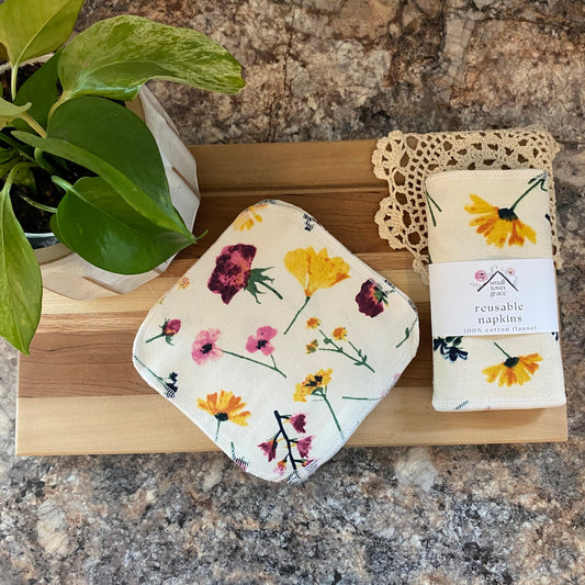 Pressed Flowers Reusable Napkins