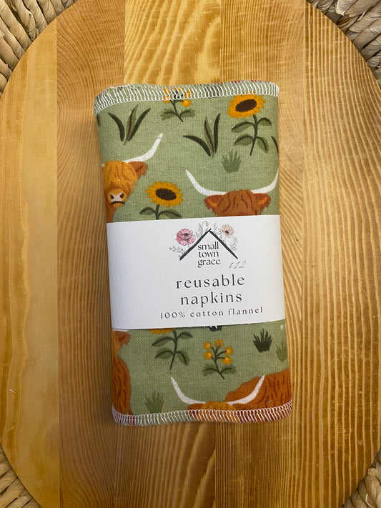 Highland Cows Reusable Napkins