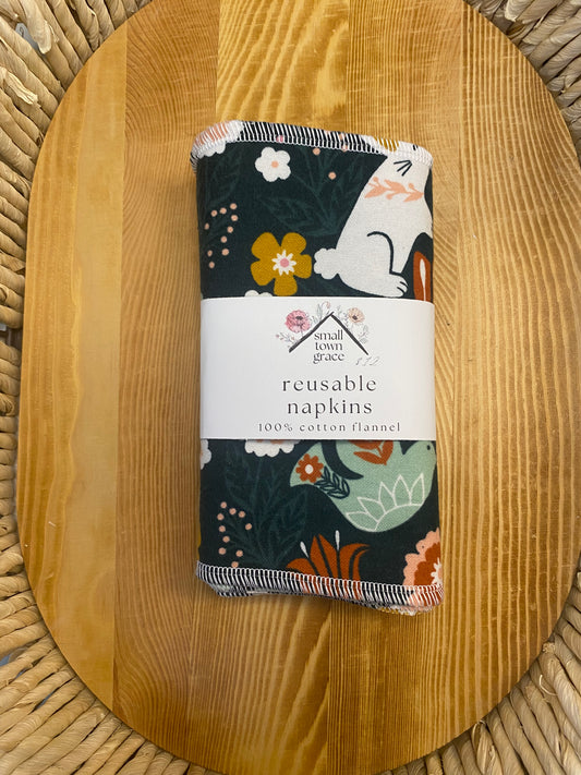 Bunnies & Birds Reusable Napkins