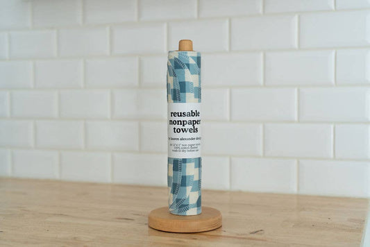 Reusable Paper Towels - Blue Gingham: 6 Pack Rolled