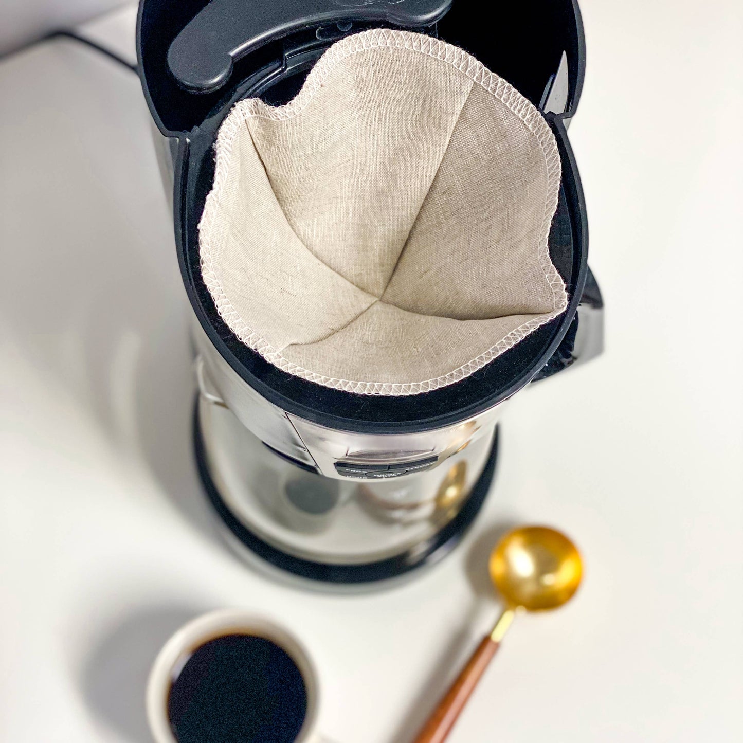 Organic Linen Coffee Filter: Basket - 2 Pack