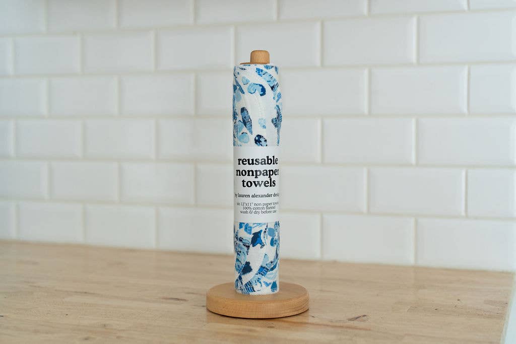 Reusable Paper Towels - Indigo Rose: 6 Pack Rolled
