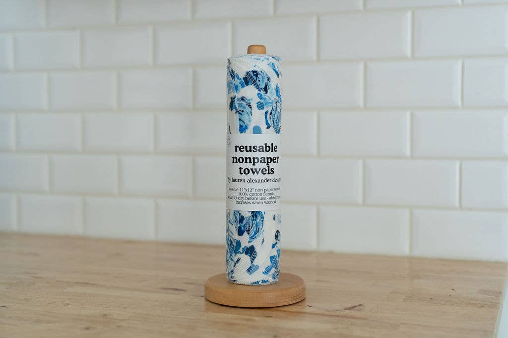 Reusable Paper Towels - Indigo Rose: 6 Pack Rolled
