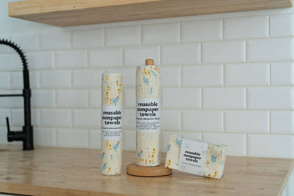 Reusable Paper Towels - Hens & Chicks: 6 Pack Rolled