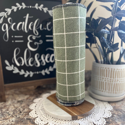 Olive Plaid Reusable Paper Towels