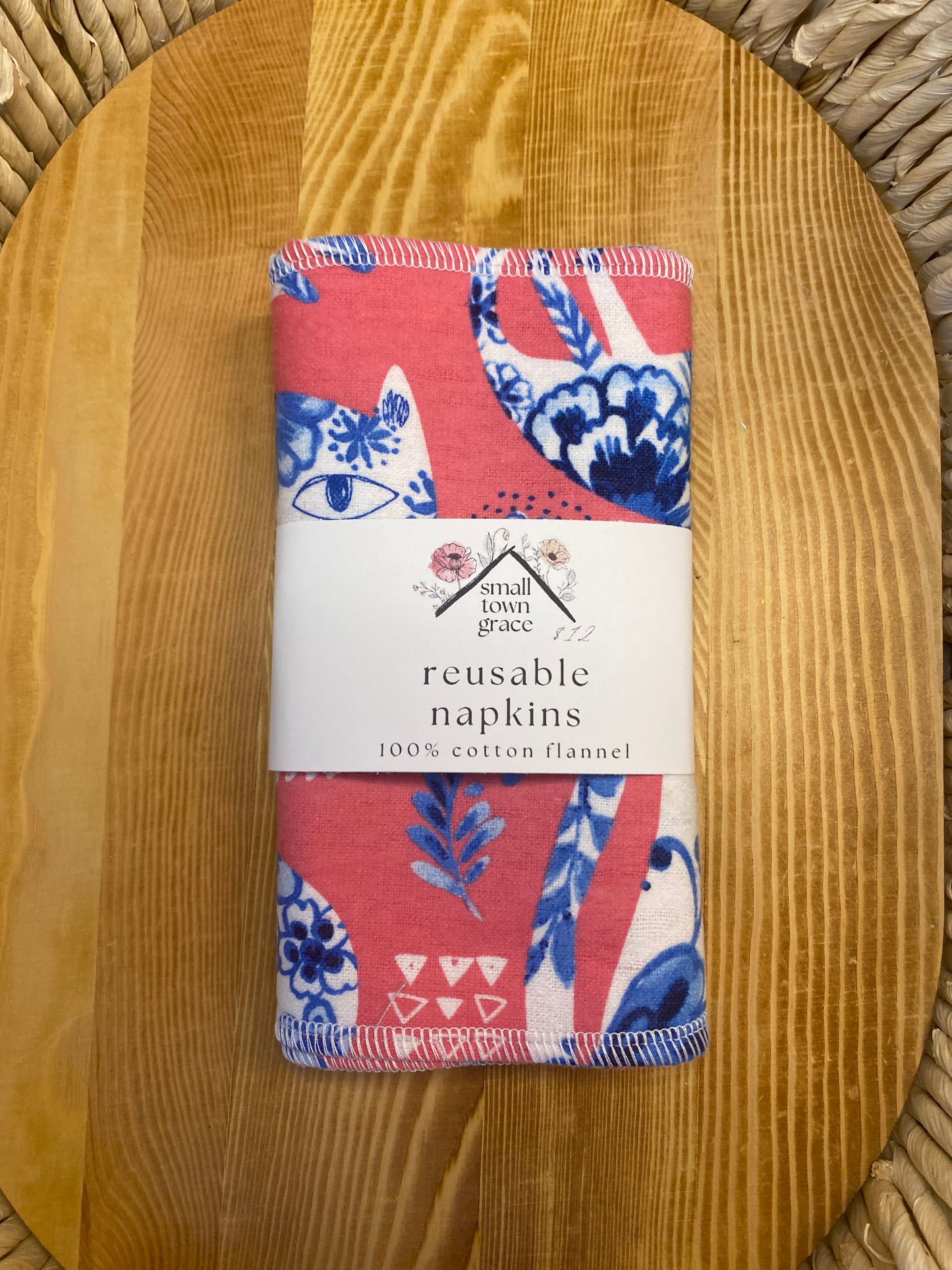 Pretty Porcelain Cats Reusable Napkins