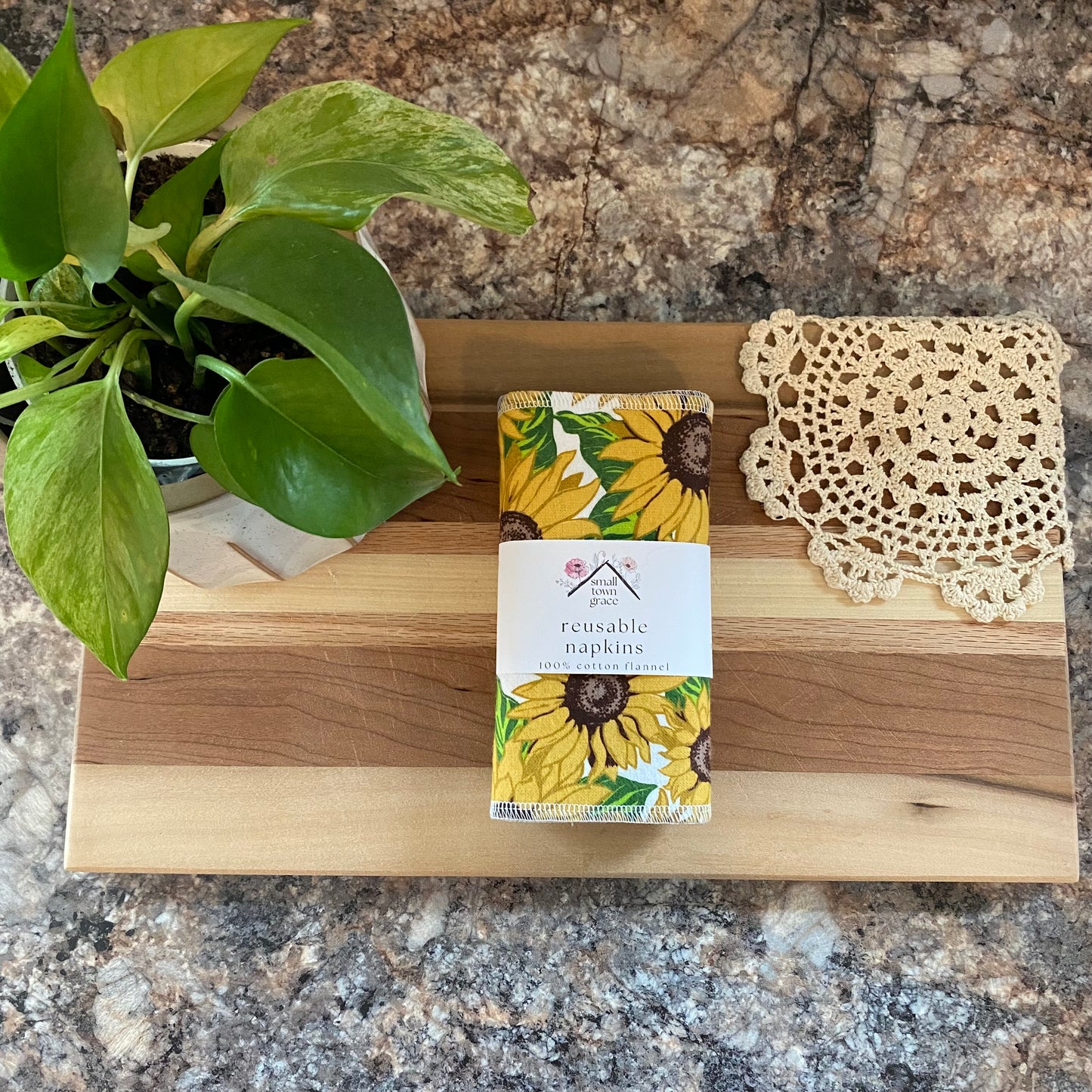 Yellow Sunflowers Reusable Napkins