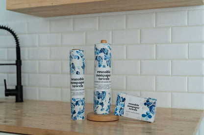 Reusable Paper Towels - Indigo Rose: 6 Pack Rolled