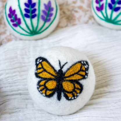Butterfly Lavender Fields Eco Wool Dryer Balls - Set of 3: PACKAGE FREE