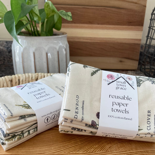 Floral Names Reusable Paper Towels