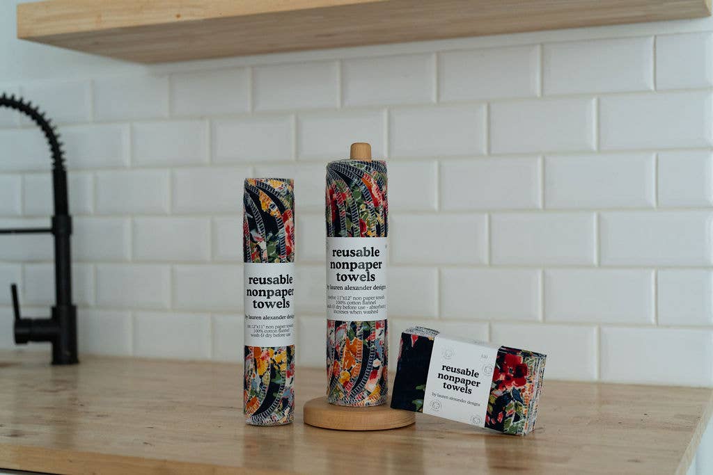 Reusable Paper Towels - Botanist : 6 Pack Folded