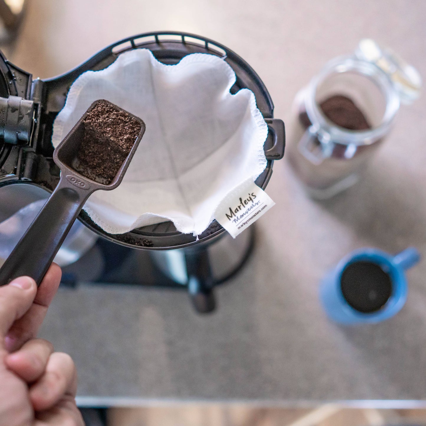 Organic Linen Coffee Filter: Basket - 2 Pack