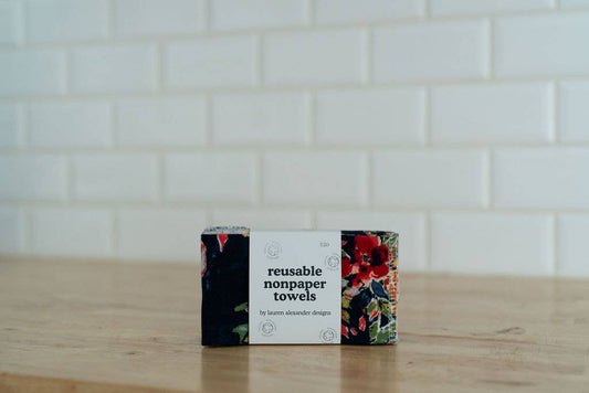 Reusable Paper Towels - Botanist : 6 Pack Folded