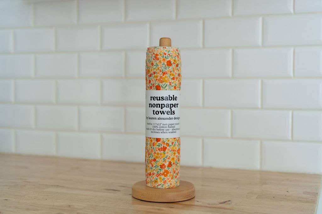 Reusable Paper Towels - Retro Meadow: 6 Pack Folded