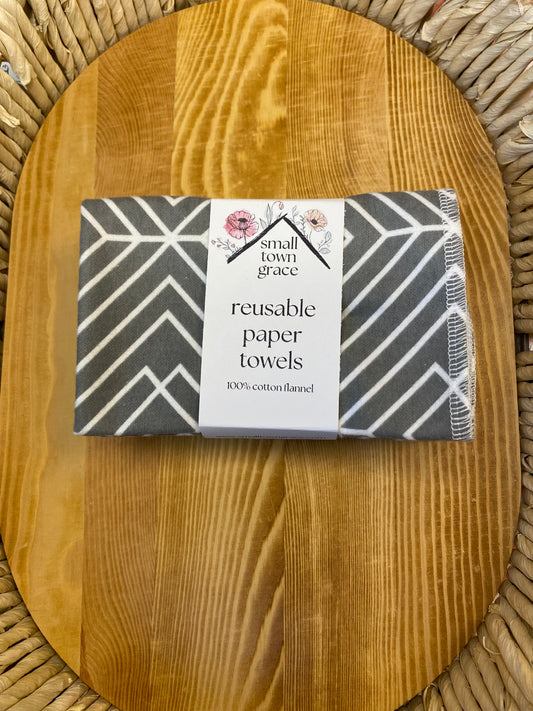 Gray Geo Reusable Paper Towels