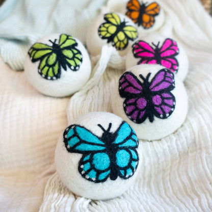 Rainbow Monarch Butterfly Wool Dryer Ball