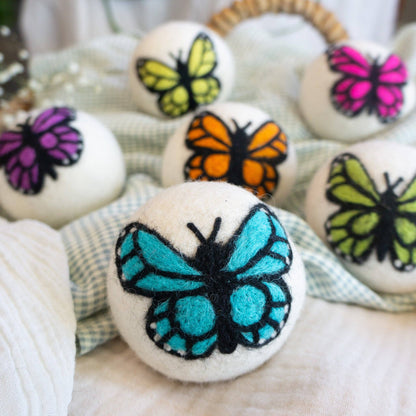 Rainbow Monarch Butterfly Wool Dryer Ball