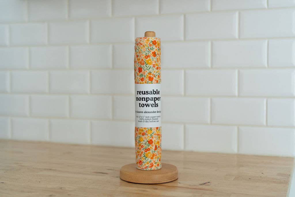 Reusable Paper Towels - Retro Meadow: 6 Pack Folded