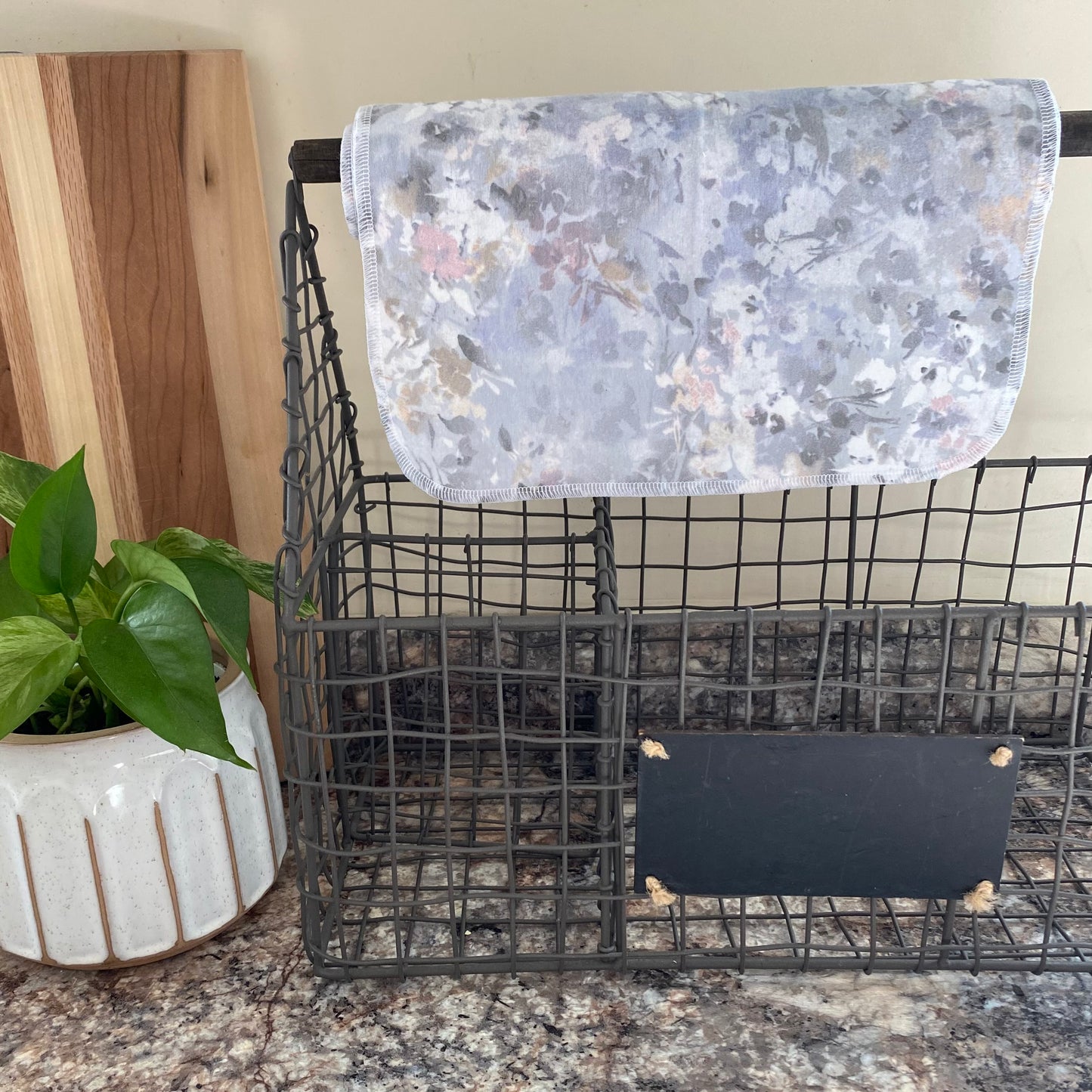 Gray Floral Reusable Paper Towels