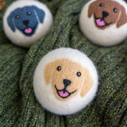 Happy Dogs Eco Wool Dryer Balls - Mix of 3 colors: PACKAGE FREE