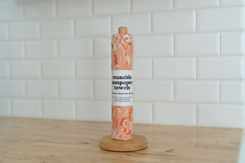 Reusable Paper Towels - Rose Gathering: 6 Pack Rolled