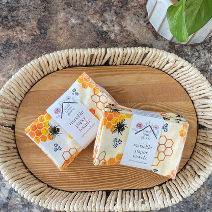 Honey Bees Reusable Paper Towels