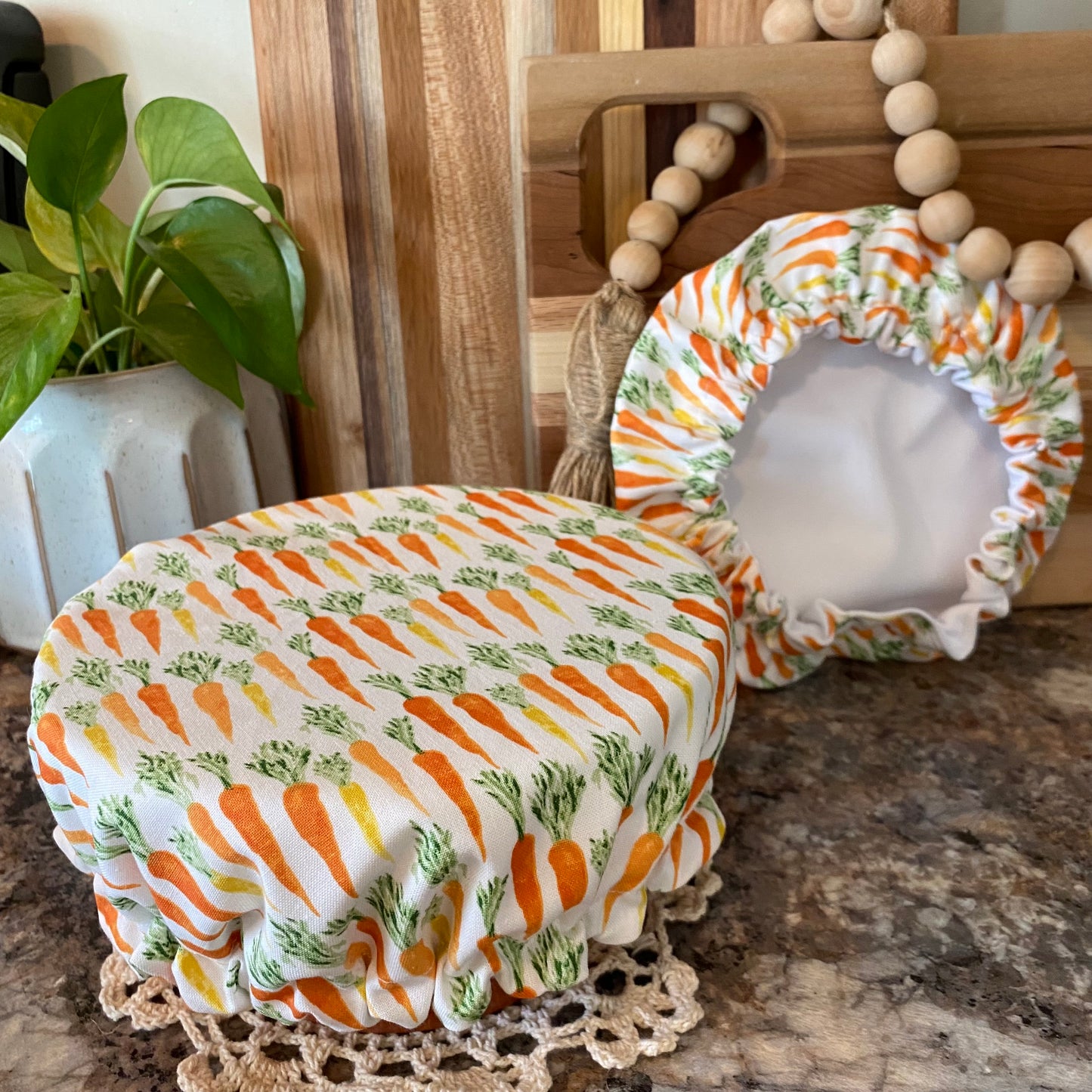 Reusable Bowl Covers: Full Bloom Carrots