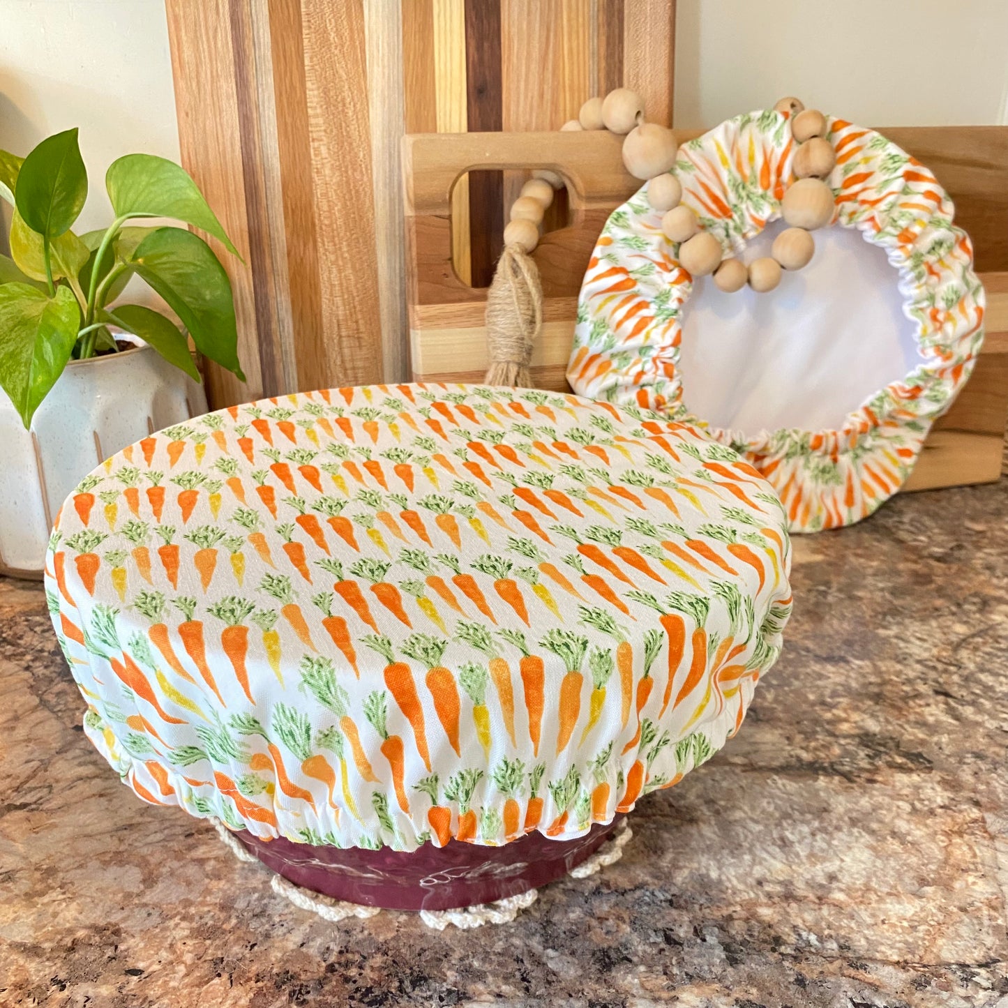 Reusable Bowl Covers: Full Bloom Carrots