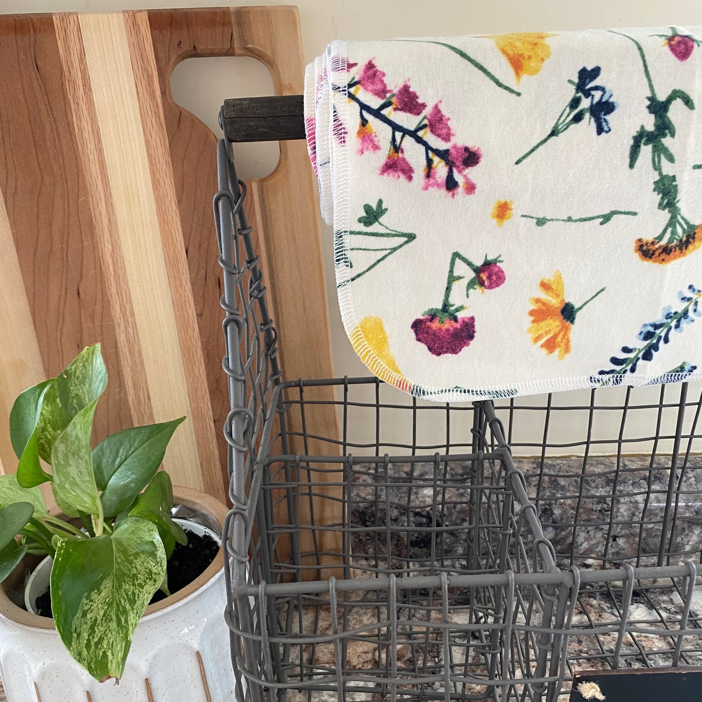 Pressed Flowers Reusable Paper Towels