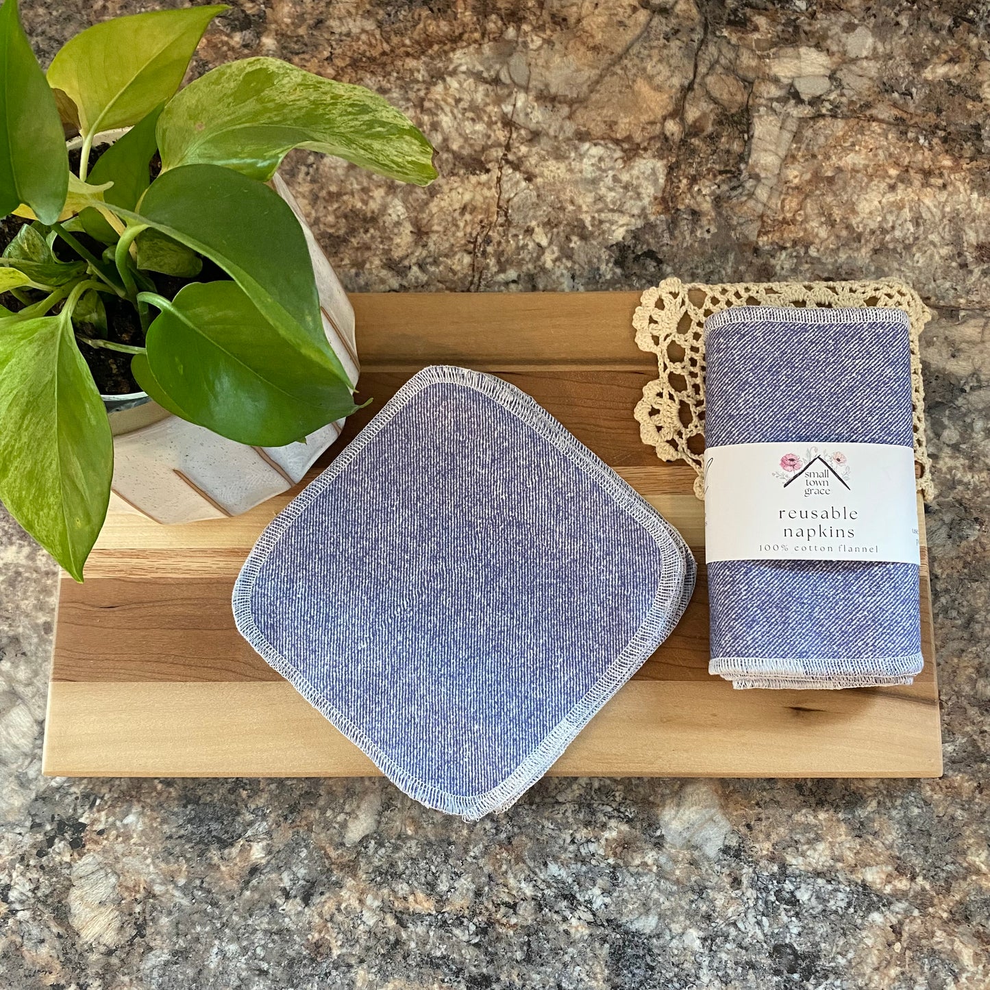 Blue Jean Teddy Reusable Napkins