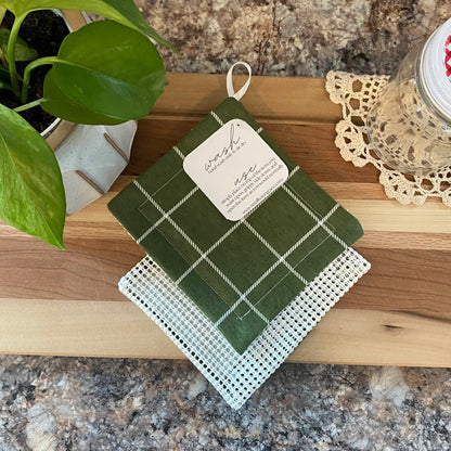 Olive Plaid Jar Grippers