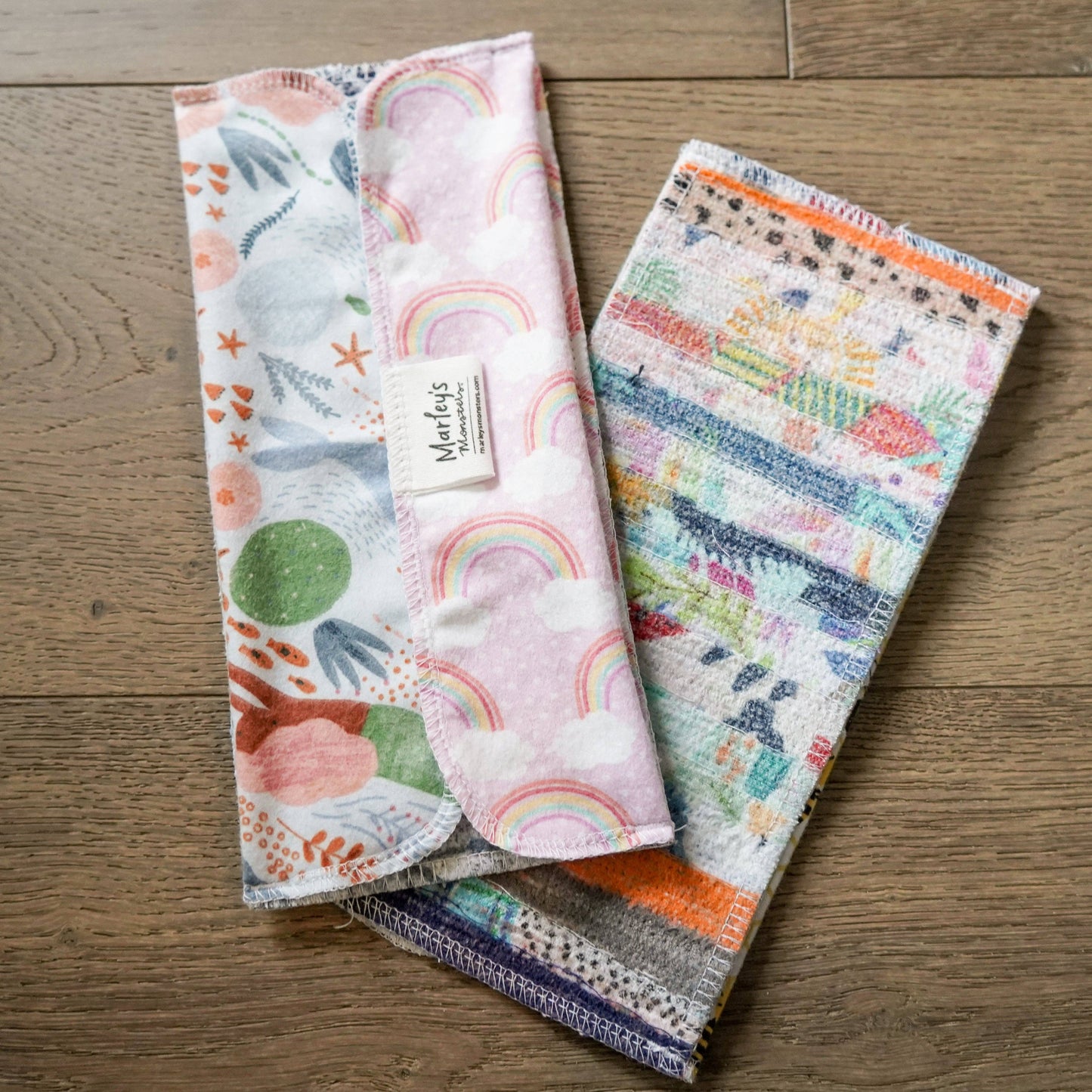 Scrap Felt Mop Pads: Set of 2 - Case of 6: Surprise Prints